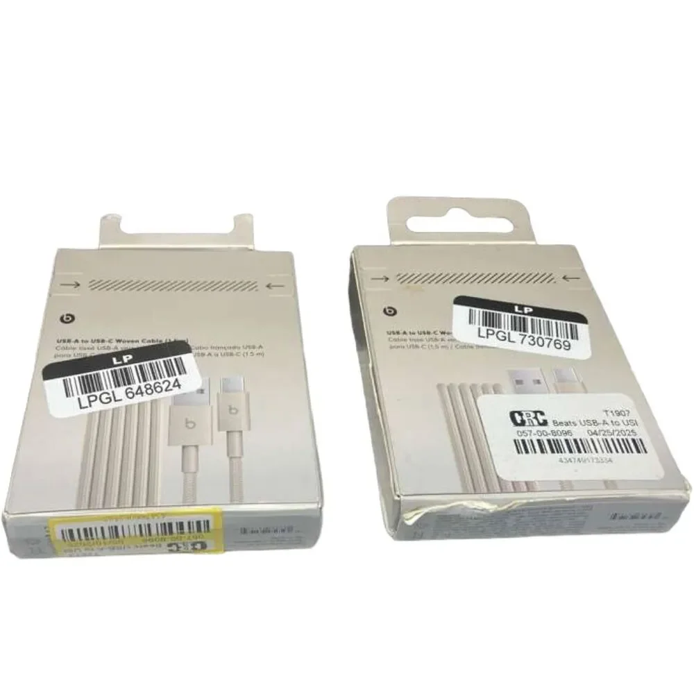 Genuine Beats USB‑C to USB‑A Woven Cable 1.5m – Surge Stone - Lot of 2- Box Wear